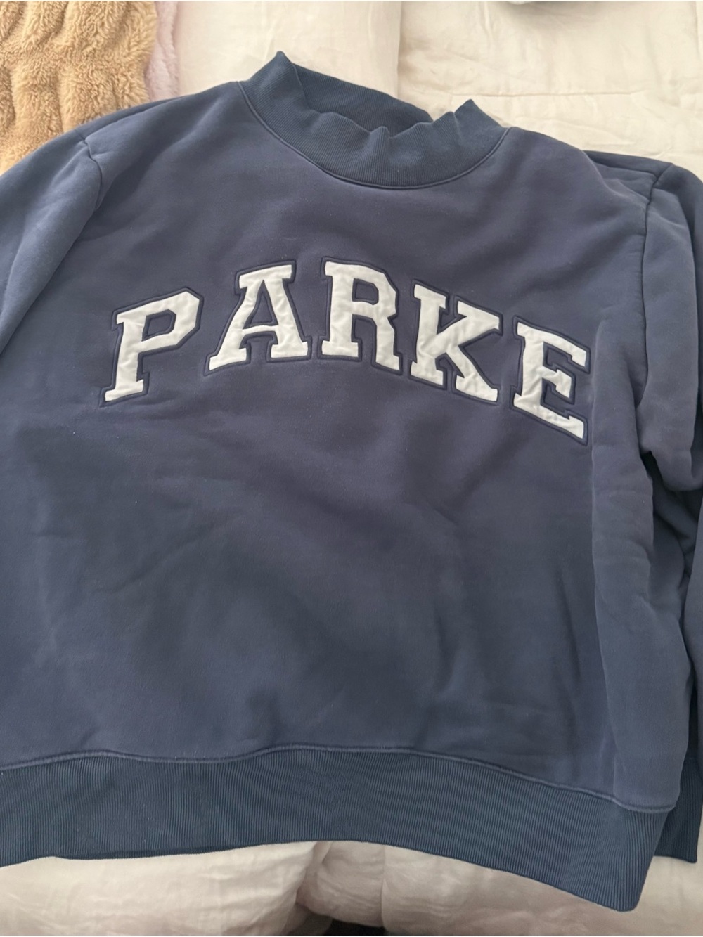 Parke Navy Blue Pullover Mockneck Sweatshirt